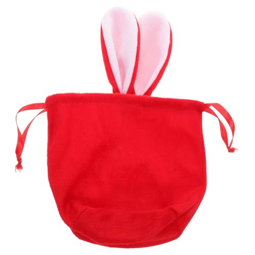 HOUDERCO Roter Großer Süßigkeit Beutel mit Griffen Plüschstoff Treat Bag Geschenktüte für Osterkörbe und Party Vielseitig Einsetzbar HOUDERCO Roter Großer Süßigkeit Beutel mit Griffen Plüschstoff Treat Bag Geschenktüte für Osterkörbe und Party Vielseitig Einsetzbar von HOUDERCO