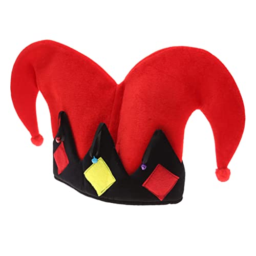 HOUDERCO Rotes Clown hut Cosplay Party Kopfschmuck Leicht Atmungsaktiv Bühnenperformance Accessoire für Karneval Fasching von HOUDERCO