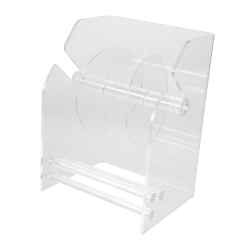 HOUDERCO Sticker Roll Dispenser Verstellbarer Etikettenhalter aus Acryl mit Fächern für Büro Zuhause und Schule Platzsparend und Einfach zu Bedienen von HOUDERCO