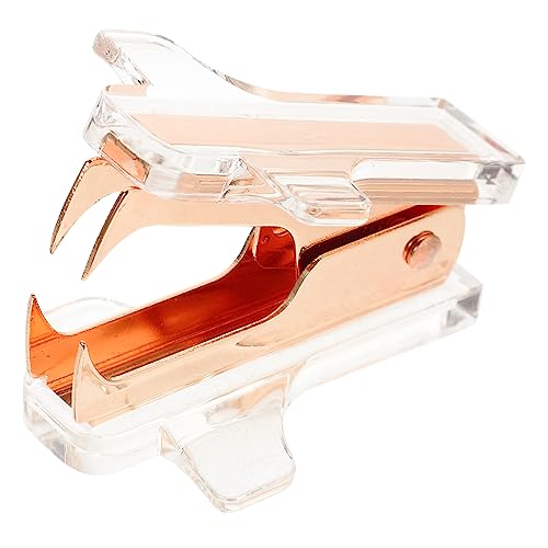 HOUDERCO Tragbarer Hefterentferner Mini Klammerentferner für Büro und Zuhause Leicht und Effizient für Studenten und Bürobedarf Roségold von HOUDERCO