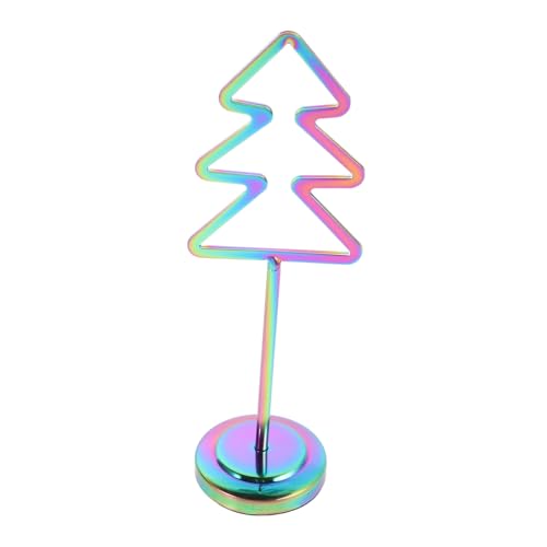 HOUDERCO Weihnachtsbaum Förmiger Memo Clip Multifunktionaler Kartenhalter für Fotos Memos Dekoration im Büro oder Zuhause Stilvoller Kartenständer Regenbogenfarben von HOUDERCO