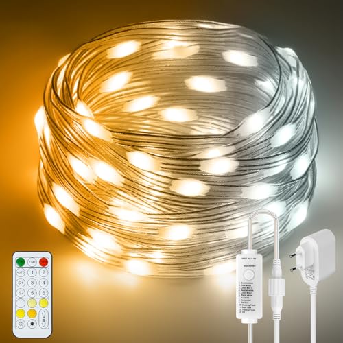 HOUHUI LED Lichterketten 30m,Warm Bis Kühle Weiße Innenleuchte &Außen mit Fernbedienung,8 Modi 2700K-6500K Dimmbare Weiße Fee Lights,IP67 Wasserdicht für Weihnachten schlafzimmer Party Garten Hochzeit HOUHUI LED Lichterketten 30m,Warm Bis Kühle Weiße Innenleuchte &Außen mit Fernbedienung,8 Modi 2700K-6500K Dimmbare Weiße Fee Lights,IP67 Wasserdicht für Weihnachten schlafzimmer Party Garten Hochzeit von HOUHUI