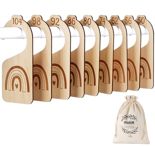Babykleidung Trenner Holz, 10 Stück Baby Größentrenner Konfektionsgrößen 50-104, Kleiderschrank Trennwände Sortieren nach Deutschen Größen mit Holzkiste und Organzasäckchen-Doppelseitiges Lasers Babykleidung Trenner Holz, 10 Stück Baby Größentrenner Konfektionsgrößen 50-104, Kleiderschrank Trennwände Sortieren nach Deutschen Größen mit Holzkiste und Organzasäckchen-Doppelseitiges Lasers von HOUISM