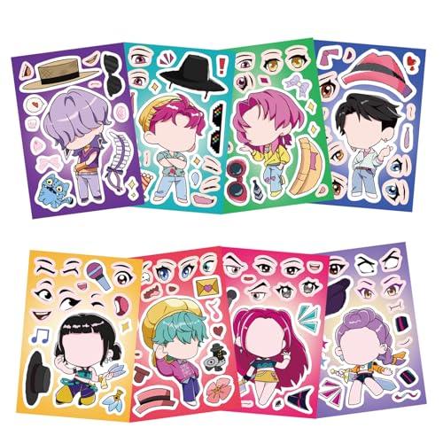 Cartoon-Aufkleber für Laptop, Handyhülle, Skateboard, Koffer, wasserdichte Aufkleber (Gelb, 8 Stück) von HOUJW