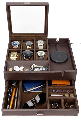 HOUNDSBAY Commander Uhrenbox Organizer & Valet Tray – Herren-Schmuckschatulle – Braun HOUNDSBAY Commander Uhrenbox Organizer & Valet Tray – Herren-Schmuckschatulle – Braun von HOUNDSBAY