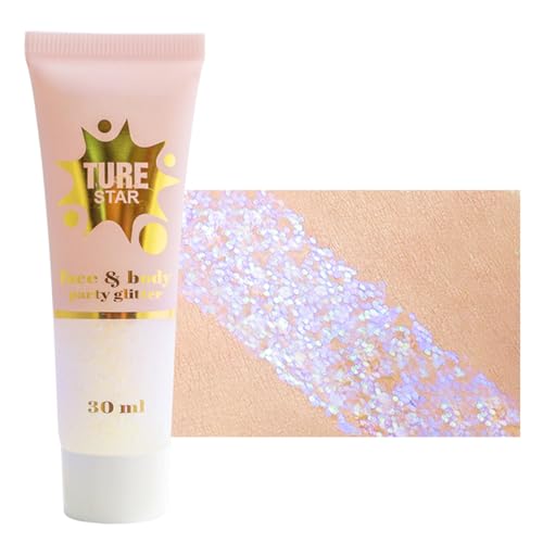 Body Glitter Gel, Face Glitters Body Gel Sequins Shimmer Liquid Eyeshadow, Glitter Sequins Chunky für Glitzer Gesicht Haare Lippen Nägel Make Up Kosmetik Festival Party,30ML Body Glitter Gel, Face Glitters Body Gel Sequins Shimmer Liquid Eyeshadow, Glitter Sequins Chunky für Glitzer Gesicht Haare Lippen Nägel Make Up Kosmetik Festival Party,30ML von HOUSN