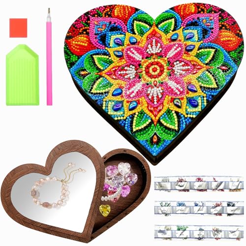 Diamond Painting Kinder,Mosaik Bastelset Kinder DIY 5D Mosaik-Painting Hölzern Herzform Kinder Schmuckkästchen Basteln,Geburtstagsgeschenk für Mädchen 6 8 10 Jahre für Weihnachten Thanksgiving-Tag Diamond Painting Kinder,Mosaik Bastelset Kinder DIY 5D Mosaik-Painting Hölzern Herzform Kinder Schmuckkästchen Basteln,Geburtstagsgeschenk für Mädchen 6 8 10 Jahre für Weihnachten Thanksgiving-Tag von HOUSN