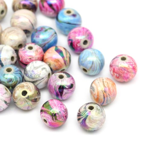 HOUSWEETY 300 Mix Mehrfarbig Kugeln Acryl Floral Perlen Beads 8mm HOUSWEETY 300 Mix Mehrfarbig Kugeln Acryl Floral Perlen Beads 8mm von HOUSWEETY