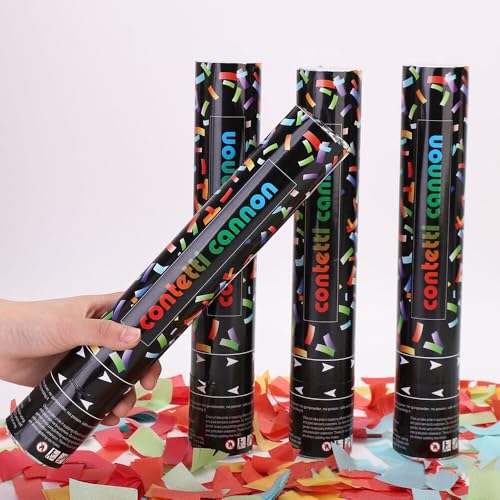 HOVCEH 4 Stück Konfettikanone, 30cm Konfettikanone Biologisch Abbaubar, Party Popper, Konfettikanone Hochzeit, 5-8m Effekthöhe, Konfettikanone Für Hochzeit, Party, Geburtstag, Babyparty, Silvester HOVCEH 4 Stück Konfettikanone, 30cm Konfettikanone Biologisch Abbaubar, Party Popper, Konfettikanone Hochzeit, 5-8m Effekthöhe, Konfettikanone Für Hochzeit, Party, Geburtstag, Babyparty, Silvester von HOVCEH