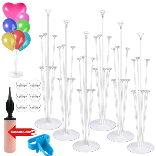 HOVIBU 6 Stück Luftballon Ständer, Ballonständer, Luftballon Halter Zubehör, Balloon Stand Kit, Ballon Stick Halter, mit Luftballonpumpe & Luftballonknoter & 18 x Saugnapf Zubehör, Wiederverwendbar HOVIBU 6 Stück Luftballon Ständer, Ballonständer, Luftballon Halter Zubehör, Balloon Stand Kit, Ballon Stick Halter, mit Luftballonpumpe & Luftballonknoter & 18 x Saugnapf Zubehör, Wiederverwendbar von HOVIBU