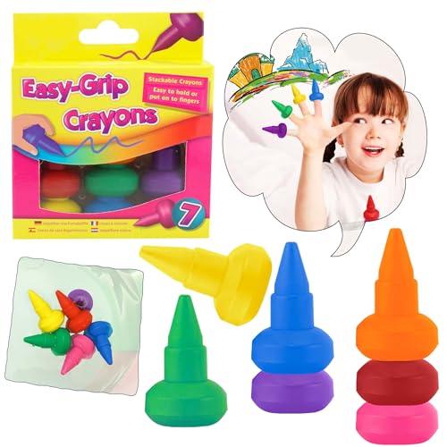 Easy Grip Buntstifte für Kinder, sicher, ungiftig, erste Buntstifte für Kleinkinder, Kunst und Handwerk, Lernen, Zeichenstift, stapelbares Spielzeug, dekoratives Osterspielzeug für Babys (Easy Grip Easy Grip Buntstifte für Kinder, sicher, ungiftig, erste Buntstifte für Kleinkinder, Kunst und Handwerk, Lernen, Zeichenstift, stapelbares Spielzeug, dekoratives Osterspielzeug für Babys (Easy Grip von HOVUK