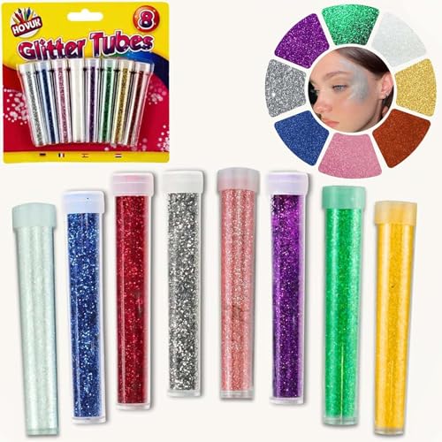 Extra feines Glitzerpulver, Bastelglitzer für Harz, Nagelkunst, Schleim, Becher, Wachsschmelzen, Make-up, Karten, Bastelarbeiten, Ostergeschenk-Shaker für Kinder und Erwachsene, 8 Stück Extra feines Glitzerpulver, Bastelglitzer für Harz, Nagelkunst, Schleim, Becher, Wachsschmelzen, Make-up, Karten, Bastelarbeiten, Ostergeschenk-Shaker für Kinder und Erwachsene, 8 Stück von HOVUK