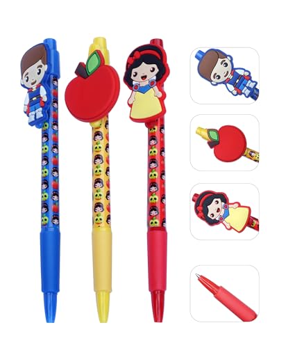 HOVUK 3 Stück Kugelschreiber, Disney-Prinzessin-Stifte mit Charakter-Aufsatz-Clip – Handschrift, einziehbare Stifte, Schulanfang und Schreibwaren für Mädchen HOVUK 3 Stück Kugelschreiber, Disney-Prinzessin-Stifte mit Charakter-Aufsatz-Clip – Handschrift, einziehbare Stifte, Schulanfang und Schreibwaren für Mädchen von HOVUK
