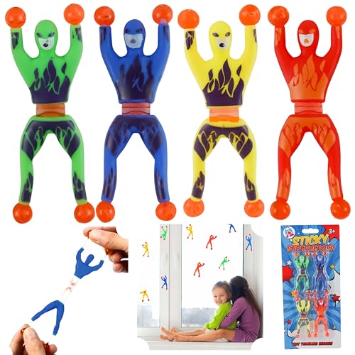 HOVUK 4 x klebrige Superhelden, Actionfiguren für fantasievollen Wandkrabbelspaß, Fensterwanderer für Kinder ab 3 Jahren, winzige Tumbling Superhelden-Spielzeug, Größe 9,5 cm HOVUK 4 x klebrige Superhelden, Actionfiguren für fantasievollen Wandkrabbelspaß, Fensterwanderer für Kinder ab 3 Jahren, winzige Tumbling Superhelden-Spielzeug, Größe 9,5 cm von HOVUK