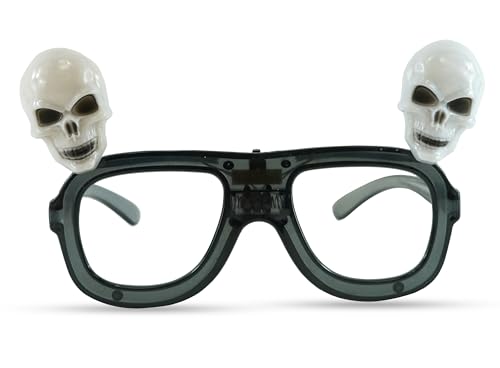 HOVUK Halloween-Brille mit Totenkopf-Motiv, blinkende Halloween-Brille, Kostüm, Partybrille, Rahmen für Partygeschenke HOVUK Halloween-Brille mit Totenkopf-Motiv, blinkende Halloween-Brille, Kostüm, Partybrille, Rahmen für Partygeschenke von HOVUK