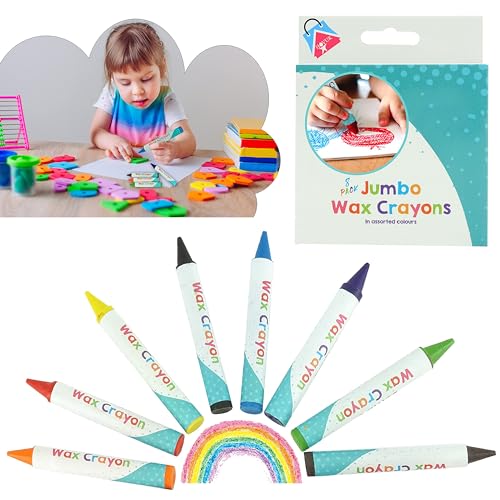 HOVUK Jumbo-Wachsmalstifte für Kinder, sicher, ungiftig, für Kleinkinder, leicht zu greifen, zum Basteln und Lernen, Zeichenstift-Spielzeug, 10,5 cm, sortierte Buntstifte für Kinder HOVUK Jumbo-Wachsmalstifte für Kinder, sicher, ungiftig, für Kleinkinder, leicht zu greifen, zum Basteln und Lernen, Zeichenstift-Spielzeug, 10,5 cm, sortierte Buntstifte für Kinder von HOVUK