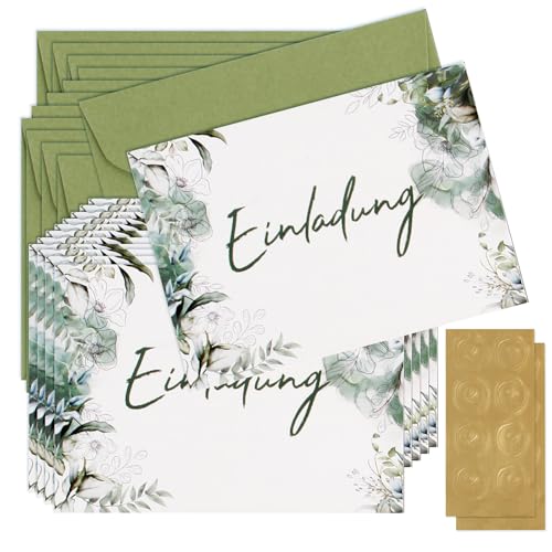 HOWAB Einladungskarten Einladung Geburtstag Hochzeit, 12x Hochzeitseinladungskarten 50 60 70 80 Geburtstag Und Silberhochzeit Goldene Hochzeit, Partyeinladung In Eukalyptusblättern-Aquarell-Design HOWAB Einladungskarten Einladung Geburtstag Hochzeit, 12x Hochzeitseinladungskarten 50 60 70 80 Geburtstag Und Silberhochzeit Goldene Hochzeit, Partyeinladung In Eukalyptusblättern-Aquarell-Design von HOWAB