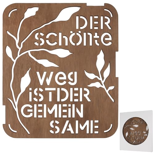 HOWAB Hölzerne Hochzeit Geschenk für Partner, 24 X 20.5 X 0.5cm Hochzeitsgeschenk Schriftzug Wanddeko Holz, Geschenk Zur Goldenen Hochzeits Deko Hochzeitstag Schriftzug Holzdeko Wand HOWAB Hölzerne Hochzeit Geschenk für Partner, 24 X 20.5 X 0.5cm Hochzeitsgeschenk Schriftzug Wanddeko Holz, Geschenk Zur Goldenen Hochzeits Deko Hochzeitstag Schriftzug Holzdeko Wand von HOWAB
