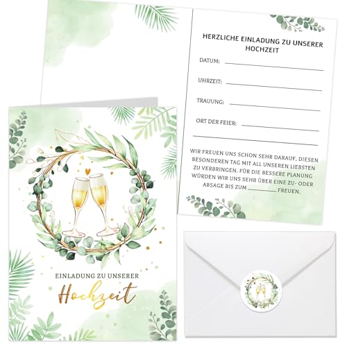 HOWAF 12 Einladungskarten Hochzeit, Hochzeitseinladungskarten mit Umschlagen Aufkleber, Einladung Hochzeit Einladungskarten Eucalyptus Hochzeitskarte, Verfügbar für verschiedene Anlässe HOWAF 12 Einladungskarten Hochzeit, Hochzeitseinladungskarten mit Umschlagen Aufkleber, Einladung Hochzeit Einladungskarten Eucalyptus Hochzeitskarte, Verfügbar für verschiedene Anlässe von HOWAF