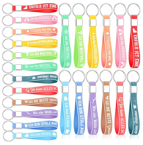 HOWAF 12 Inspirierende Schlüsselanhänger auf Deutsch, Silikon Schlüsselanhänger mit Positiven Sprüchen Motivations Mutmacher Geschenk Kleine Geschenke für Kollegen Jugendliche, B HOWAF 12 Inspirierende Schlüsselanhänger auf Deutsch, Silikon Schlüsselanhänger mit Positiven Sprüchen Motivations Mutmacher Geschenk Kleine Geschenke für Kollegen Jugendliche, B von HOWAF