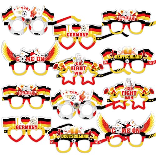 HOWAF 12 Stk Deutschland Fußball Partybrille, Deutschland Flagge Brillen Deutschland EM Fußball Papierbrille Fußball EM Foto Requisiten für ans der deutschen Nationalmannschaft EM Deko HOWAF 12 Stk Deutschland Fußball Partybrille, Deutschland Flagge Brillen Deutschland EM Fußball Papierbrille Fußball EM Foto Requisiten für ans der deutschen Nationalmannschaft EM Deko von HOWAF