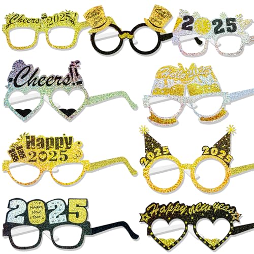 HOWAF 18 Stücke 2025 Silvester Brille Happy New Year Partybrillen Lustige Silvester Brillen Foto Requisiten für Kinder Erwachsene Silvester Deko 2025 Glücksbringer Silvester Party Neujahr Zubehör HOWAF 18 Stücke 2025 Silvester Brille Happy New Year Partybrillen Lustige Silvester Brillen Foto Requisiten für Kinder Erwachsene Silvester Deko 2025 Glücksbringer Silvester Party Neujahr Zubehör von HOWAF