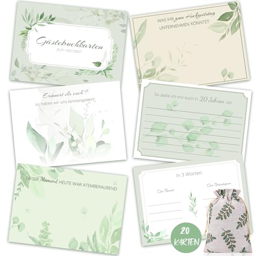 HOWAF 20 Gästebuch Karten für Hochzeit, Gästekarten Hochzeit Hochzeitsspiel, Karte Hochzeit Gästebuch Hochzeit mit Fragen, als Alternative zum Gästebuch, Süßes Hochzeitsgeschenk, 10,5cm x 7,5 cm HOWAF 20 Gästebuch Karten für Hochzeit, Gästekarten Hochzeit Hochzeitsspiel, Karte Hochzeit Gästebuch Hochzeit mit Fragen, als Alternative zum Gästebuch, Süßes Hochzeitsgeschenk, 10,5cm x 7,5 cm von HOWAF