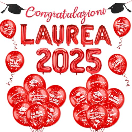 HOWAF 2024 Laurea Graduation Luftballons, Graduation Banner Laurea Folienballons f¨¹r 2024 Laurea Graduation Party Dekorationen von HOWAF