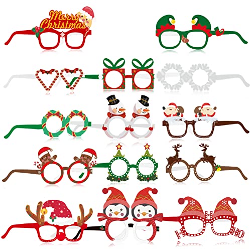 HOWAF 28 Stück lustig Weihnachtsbrillen Schneemann Weihnachtsmann Weihnachtsbaum Rentier Partybrille Rahmen Foto Requisiten weihnachtsbrillen für Erwachsene und Kinder Weihnachts Kostüm Dekoration HOWAF 28 Stück lustig Weihnachtsbrillen Schneemann Weihnachtsmann Weihnachtsbaum Rentier Partybrille Rahmen Foto Requisiten weihnachtsbrillen für Erwachsene und Kinder Weihnachts Kostüm Dekoration von HOWAF