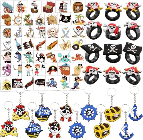 HOWAF 28Pcs Piraten Mitgebsel Set, Piraten Party zubehör Piraten Schlüsselanhänger Piraten Ringe Piraten Tattoos für Kindergeburtstag, Halloween, Preise HOWAF 28Pcs Piraten Mitgebsel Set, Piraten Party zubehör Piraten Schlüsselanhänger Piraten Ringe Piraten Tattoos für Kindergeburtstag, Halloween, Preise von HOWAF