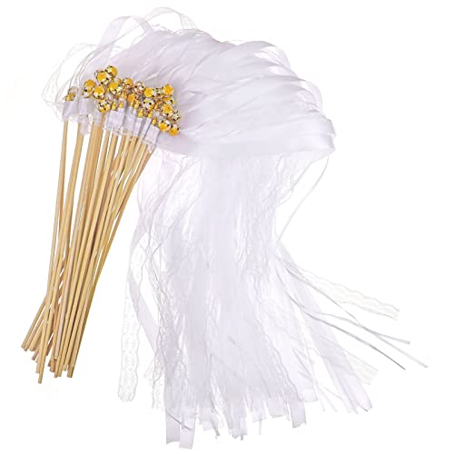 HOWAF 30 Stück Wedding Wands mit Glöckchen Zauberstäbe Hochzeit Luftschlangen Weiß Spalier Hochzeit Stäbe mit Hochzeitsbändern Seidenfeenstab Hochzeitsdeko für Hochzeiten Geburtstage Weihnachten Party HOWAF 30 Stück Wedding Wands mit Glöckchen Zauberstäbe Hochzeit Luftschlangen Weiß Spalier Hochzeit Stäbe mit Hochzeitsbändern Seidenfeenstab Hochzeitsdeko für Hochzeiten Geburtstage Weihnachten Party von HOWAF