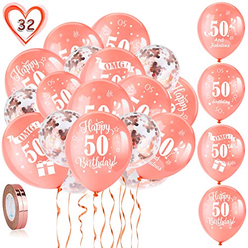 Feelairy Balloons Number 24 Rose Gold Foil Balloon Number 24