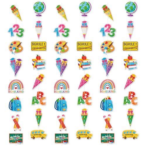 HOWAF 6 STK Deko Einschulung Junge Mädchen, Girlande Einschulung Banner, 123 ABC Schultüte Schulkind Girlande für Schuleinführung, Schulkind 2025 Deko, Schulanfang Deko HOWAF 6 STK Deko Einschulung Junge Mädchen, Girlande Einschulung Banner, 123 ABC Schultüte Schulkind Girlande für Schuleinführung, Schulkind 2025 Deko, Schulanfang Deko von HOWAF