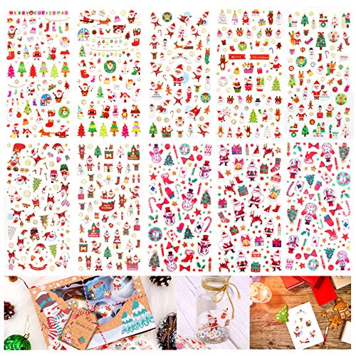 HOWAF 670pcs+ Glitzer Weihnachten Aufkleber für Basteln, Glitzer Weihnachten 3D Aufkleber für Kinder DIY Karten Scrapbooking Basteln, Weihnachten Stickers Abziehbilder für Papeterie Wasserflasche Deko HOWAF 670pcs+ Glitzer Weihnachten Aufkleber für Basteln, Glitzer Weihnachten 3D Aufkleber für Kinder DIY Karten Scrapbooking Basteln, Weihnachten Stickers Abziehbilder für Papeterie Wasserflasche Deko von HOWAF