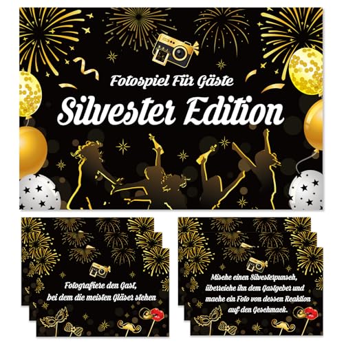 HOWAF Fotoaufgaben Silvester, 50 Fotoaufgaben Silvester Spiele für Kinder, Erwachsene, Lustige Silvesterspiele Fotospiel Selfie Spiel, Fotobox Accessoires Silvester Party Spiele für Gäste HOWAF Fotoaufgaben Silvester, 50 Fotoaufgaben Silvester Spiele für Kinder, Erwachsene, Lustige Silvesterspiele Fotospiel Selfie Spiel, Fotobox Accessoires Silvester Party Spiele für Gäste von HOWAF