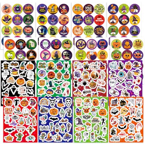 HOWAF Halloween Aufkleber, 250pcs Happy Halloween Sticker Trick or Treat Selbstklebende Aufkleber Geist Fledermaus Kürbis Sticker für Halloween Dekoration Party Favors Halloween Mitgebsel Kinder HOWAF Halloween Aufkleber, 250pcs Happy Halloween Sticker Trick or Treat Selbstklebende Aufkleber Geist Fledermaus Kürbis Sticker für Halloween Dekoration Party Favors Halloween Mitgebsel Kinder von HOWAF