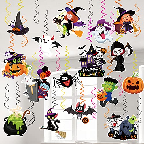HOWAF Halloween Deko Spiralen Girlanden, 30Stk Halloween Hängende Wirbel Dekorationen Halloween Spinnen Fledermäuse Kürbis Geist Katze Hexe Skelett Luftschlangen Halloween Zubehör Halloween Party Deko HOWAF Halloween Deko Spiralen Girlanden, 30Stk Halloween Hängende Wirbel Dekorationen Halloween Spinnen Fledermäuse Kürbis Geist Katze Hexe Skelett Luftschlangen Halloween Zubehör Halloween Party Deko von HOWAF