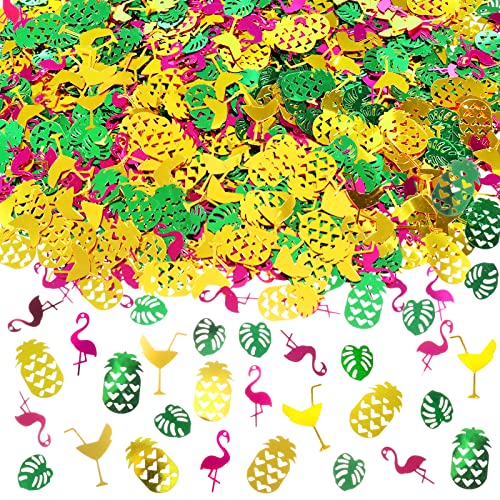 HOWAF Hawaii Deko Konfetti, Hawaii Konfetti Hawaii Party Konfetti Flamingo Konfetti Ananas Monstera Blätter Palmenblätter Konfetti für Tischdeko Hawaii Party Deko Sommerparty Beach Party Tiki Deko,60g von HOWAF