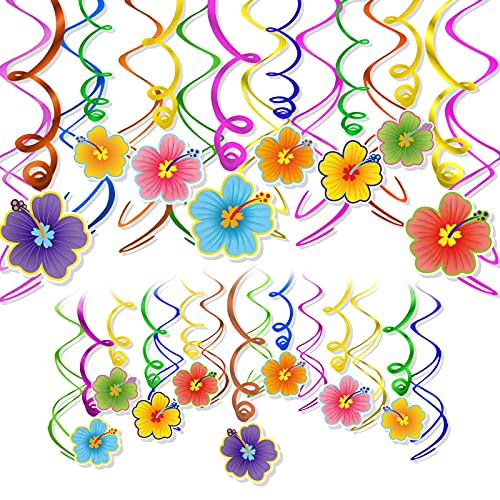 HOWAF Hawaii Hängedekoration, 30 Stück Hawaii deko Hibiscus Hängedeko Deckenhänger Spiral Girlande für Hawaii Tropische Sommer Geburtstag Deko Luau Tiki Beach Party Deko HOWAF Hawaii Hängedekoration, 30 Stück Hawaii deko Hibiscus Hängedeko Deckenhänger Spiral Girlande für Hawaii Tropische Sommer Geburtstag Deko Luau Tiki Beach Party Deko von HOWAF