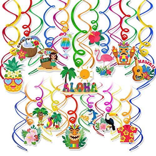 HOWAF Hawaii Party Dekoration, 30 Hawaii Hängende Wirbel Dekaration Hawaiian Hibiskus Flamingo Hängedeko Deckenhänger Spiral Girlande für Hawaii Hängedekoration Tropische Sommer Tiki Geburtstag Deko HOWAF Hawaii Party Dekoration, 30 Hawaii Hängende Wirbel Dekaration Hawaiian Hibiskus Flamingo Hängedeko Deckenhänger Spiral Girlande für Hawaii Hängedekoration Tropische Sommer Tiki Geburtstag Deko von HOWAF