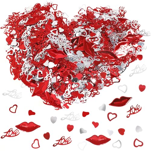 HOWAF Herz Konfetti Rot Silber,1300 STK Herz Deko Love Herzen Konfetti, Konfetti Hochzeit Streudeko Tischdeko für Valentinstag Deko Geburtstag Heiratsantrag Jubiläum Party Valentinstag Dekoration HOWAF Herz Konfetti Rot Silber,1300 STK Herz Deko Love Herzen Konfetti, Konfetti Hochzeit Streudeko Tischdeko für Valentinstag Deko Geburtstag Heiratsantrag Jubiläum Party Valentinstag Dekoration von HOWAF