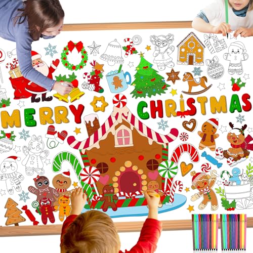 HOWAF Papier-Tischdecke zum Ausmalen Weihnachten Lebkuchenhaus,Ausmal-Tischdecke Weihnachten Lebkuchenmann Ausmaltischdecke Kinder Weihnachts Tischdecke Papier Weihnachtstischdecke Malbuch Weihnachten HOWAF Papier-Tischdecke zum Ausmalen Weihnachten Lebkuchenhaus,Ausmal-Tischdecke Weihnachten Lebkuchenmann Ausmaltischdecke Kinder Weihnachts Tischdecke Papier Weihnachtstischdecke Malbuch Weihnachten von HOWAF