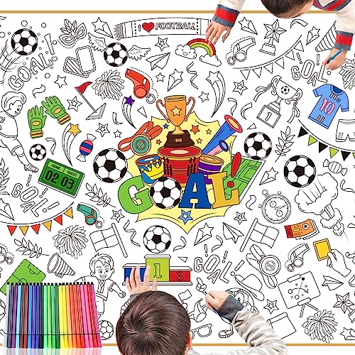 HOWAF Papier-Tischdecke zum Ausmalen für Kinder, Bemalbare Tischdecke Fußball Malbuch Fußball Tischdecke Geburtstagsdeko Fussball Tischdecke Papier Ausmaltischdecke Tischdecke zum Ausmalen für Kinder HOWAF Papier-Tischdecke zum Ausmalen für Kinder, Bemalbare Tischdecke Fußball Malbuch Fußball Tischdecke Geburtstagsdeko Fussball Tischdecke Papier Ausmaltischdecke Tischdecke zum Ausmalen für Kinder von HOWAF