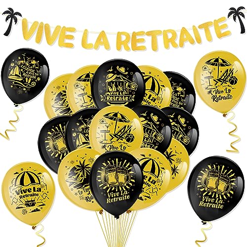 HOWAF Retirement Party Set, 18Pcs Retirement Balloons Black Gold Happy Retirement Party Latex Balloons Retirement Banner for Retirement Party Decoration Supplies HOWAF Retirement Party Set, 18Pcs Retirement Balloons Black Gold Happy Retirement Party Latex Balloons Retirement Banner for Retirement Party Decoration Supplies von HOWAF