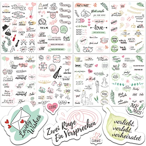 HOWAF Sticker Hochzeit Gästebuch, 8 Bögen Vintage Aufkleber Hochzeit für Gästebuch oder Fotoalbum Sticker Hochzeit Herz Liebe Hochzeitssticker für Scrapbook Bullet Journal Geschenke Hochzeitsdeko HOWAF Sticker Hochzeit Gästebuch, 8 Bögen Vintage Aufkleber Hochzeit für Gästebuch oder Fotoalbum Sticker Hochzeit Herz Liebe Hochzeitssticker für Scrapbook Bullet Journal Geschenke Hochzeitsdeko von HOWAF