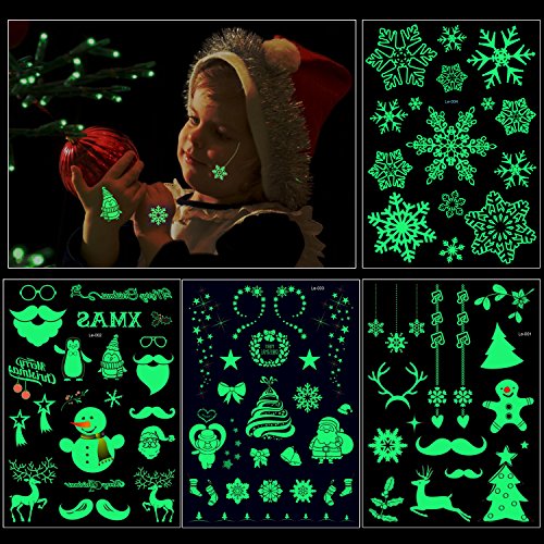 HOWAF Weihnachts Tattoo Kinder, 82 Bunte Leuchtende Temporäre Tattoos für Kinder, Wasserfest, Weihnachtsdeko Kindertattoo für Adventskalender 2022, Weihnachtsstrumpffüller HOWAF Weihnachts Tattoo Kinder, 82 Bunte Leuchtende Temporäre Tattoos für Kinder, Wasserfest, Weihnachtsdeko Kindertattoo für Adventskalender 2022, Weihnachtsstrumpffüller von HOWAF