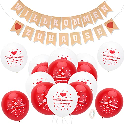 HOWAF Willkommen Zuhause Banner, herzlich willkommen Girlande für Dekoration Familie Party Welcome Home, und 20 Luftballons, für willkommen zurück, willkommen Baby HOWAF Willkommen Zuhause Banner, herzlich willkommen Girlande für Dekoration Familie Party Welcome Home, und 20 Luftballons, für willkommen zurück, willkommen Baby von HOWAF