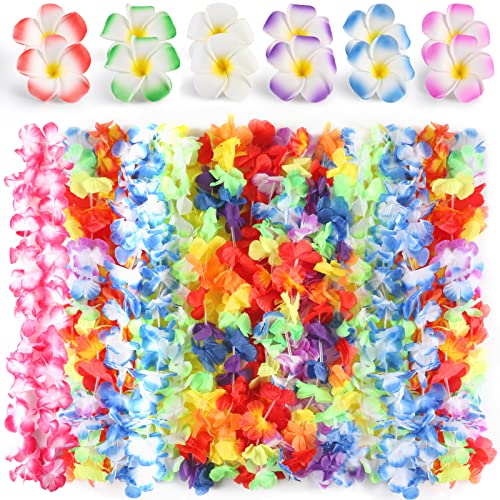 HOWAF 18 Stücke Hawaii Blumenketten Bunt Hawaiikette und 12 Hawaii Plumeria Blume Haarspangen Haarschmuck Set für Hawaii Aloha Tropische Tiki Luau Sommer Beach Party Deko Zubehör HOWAF 18 Stücke Hawaii Blumenketten Bunt Hawaiikette und 12 Hawaii Plumeria Blume Haarspangen Haarschmuck Set für Hawaii Aloha Tropische Tiki Luau Sommer Beach Party Deko Zubehör von HOWAF