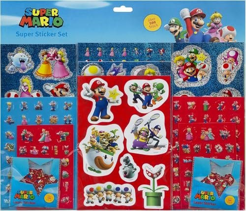 Super Mario Stoßstangen-Aufkleber-Set – 9 Blatt lasergedruckte & Pop-Up-Aufkleber für Autos, Laptops, Wasserflaschen und mehr – langlebige und lichtbeständige Vinyl-Aufkleber für Personalisierung von HOX