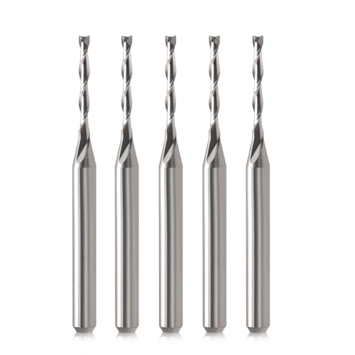 CNC-Fräser-Bits, 1/8-Zoll-Schaft, CNC-Bit-Schaftfräser, 1/16 Zoll Schnittdurchmesser, flache Nase, Hartmetall-Schaftfräser, Zweischneider, Spiralfräser, Werkzeug-Set für Holz, PVC, MDF, Hartholz (1/16 CNC-Fräser-Bits, 1/8-Zoll-Schaft, CNC-Bit-Schaftfräser, 1/16 Zoll Schnittdurchmesser, flache Nase, Hartmetall-Schaftfräser, Zweischneider, Spiralfräser, Werkzeug-Set für Holz, PVC, MDF, Hartholz (1/16 von HOZLY